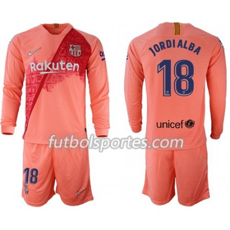 Camisetas FC Barcelona Jordi Alba 18 Niño Tercera Equipacion 2018/2019 Manga Larga